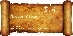 Mauter Albin névjegykártya